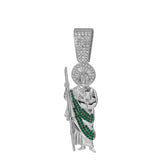 Men Women Hip Hop Saint Jude Pendant Necklace,13mm Cuban Chain Religious Saint Jude Idol Pendants Charm Jewelry 2025 New Arrived