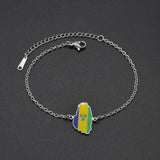 Anniyo 2025 Saint Vincent Map Colorful Flag Bracelet St. Vincent Jewelry Banglets for Women Girls Stainless Steel #002762