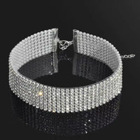 TOP Quality Cool Shiny Rhinestone Bundle Neck Popular Element Collar Necklace Punk Hip Hop Women's Choker Gift Korean Jewelry