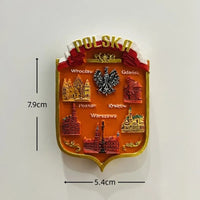 Poland 3D Fridge Magnets Tourism Souvenir Resin Refrigerator Magnets Sticker Collection Handicraft Gift Home Decoration Articles