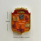 Poland 3D Fridge Magnets Tourism Souvenir Resin Refrigerator Magnets Sticker Collection Handicraft Gift Home Decoration Articles