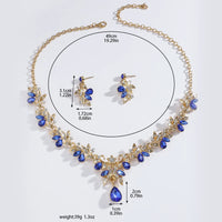 Ladies' Sparkling Flower Set, Necklace, Earrings, Jewelry Set, Suitable for Wedding, Party, Festival Gifts