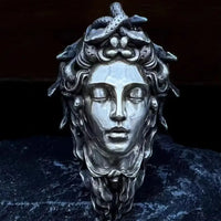 Handcrafted Sterling Silver Medusa s925 Silver Necklace Ancient Greek Myth Snake Woman Pendant Featured Pendant