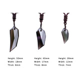 Natural Ice Gold Color Obsidian Wolf Tooth Pendant Necklace For Women And Men Sweater Rope Amulets Talismans Jewelry