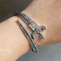 Gothic Skull Totem Sword Shaped Bracelet Unisex Fashion Personality Open Style Creative Accessory for Men And Women