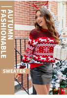Autumn Winter Women Men Christmas Sweaters Couples Matching Outfits Warm Thicken Sweater Soft Jacquard Knitwear Family Pullover