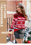 Autumn Winter Women Men Christmas Sweaters Couples Matching Outfits Warm Thicken Sweater Soft Jacquard Knitwear Family Pullover