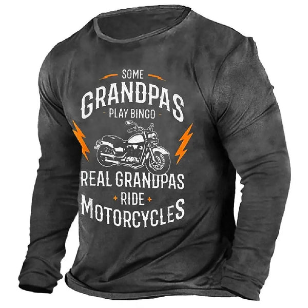 Vintage T-Shirts For Mens Print Cotton Long Sleeve T Shirt Overzied Fashion Clothes Streetwear Casual Top Tee Shirt Men Clothing