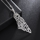 Stylish Peace Map Stainless Steel Pendant Necklace for Men Women Arabic African Jamaican Amulet Jewelry