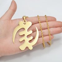 Anniyo 7.2cm Africa Symbol Pendant Necklaces Women Men Stainless Steel Adinkra Gye Nyame Ancient Egypt Jewelry Ghanaian @362921