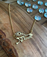 Custom Peacock Wings Name Necklace For Women Personalized Jewelry Personalized Stainless Steel Name Necklace For Her