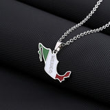 New fashion stainless steel Mexico map and flag necklace men's and women's couples temperament all matching sweater chain access