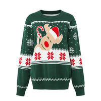 Christmas Family Matching Sweaters Mum Daughter Pullover Dad Son Cartoon Loose Jumper Boys Girls Casual Knitted Autumn Clothes