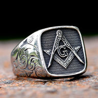 2023 New Arrival Square Shape 316L Stainless Steel Men's Ring Punk Rock Hip Hop Biker Jewelry Gift free shipping