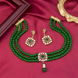 Neovisson Elegent Morocco Jewelry Set Delicate Handmade Beads Necklace Drop Earring Square Crystal Pendant Love Gift