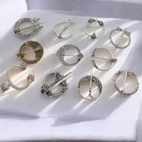 Medieval Clasp Pin Brooch Vintage Viking Celtic Scarf Shawl Penannular Brooch Cloak Pins Jewelry