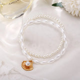 2025 Simple Artificial Pearl Scallop Shell Pendant Anklet Creative Retro Footwear Beach Ankle Bracelet Accessories