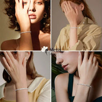 Moissanite Tennis Bracelet for Women 18K White Gold Plated Silver 3mm D Color VVS1 Wedding Party Jewelry Bracelets for Women Man