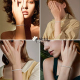 Moissanite Tennis Bracelet for Women 18K White Gold Plated Silver 3mm D Color VVS1 Wedding Party Jewelry Bracelets for Women Man