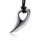 Punk Hip Hop Wolf Tooth Leather Rope Pendant Necklaces For Men Women Stainless Steel Fashion Animal Amulet Jewelry Wholesale