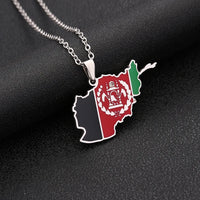 New stainless steel Stainless steel Afghanistan map necklace couple style famous style pop personality dripping titanium steel a