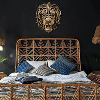 Large Lion Head Wall Mounted Art Sculpture Gold Resin Lion Head Art Wall Luxury Decor Kitchen Wall Bedroom