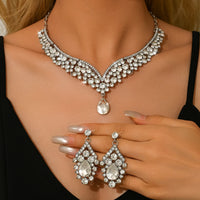 Ladies' fashionable design necklace earrings jewelry set suitable for daily wear, wedding parties, holiday gifts