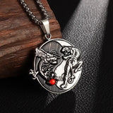 Retro Devil Mask Pendant Japanese Samurai Style Punk Pendant Necklace Men's Gothic Halloween Jewelry Gift