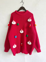 Handmade Decorative Christmas Sweaters Women Fashion Cute O Neck Long Sleeve Knitted Pullover Sweater Female Autumn Winter New