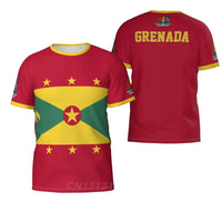 2025 Custom Name Number Grenada Country Flag T-shirts Clothes T shirt Men Women Tees Tops For  Fans Gift US Size