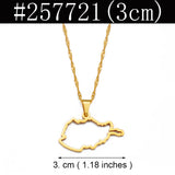 Anniyo 3CM/2CM Outline Afghanistan Map Pendant Necklaces for Women Girls,Afghan Maps Jewelry #257721