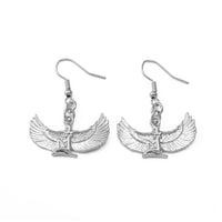 Anniyo Fab Egyptian Goddess Earrings Gold Plated Wing Earrings Ankh Bib Wicca Pagan Jewelry African Egypt Religion #098706E