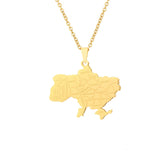 2024 new fashion stainless just Ukraine map with city pendant necklace temperament everything collarbone chain birthday annivers