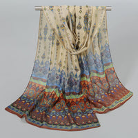 Indian Style New Chiffon Scarves Women Breathable Thin Simulation Silk Scarf Ladies Shawl And Wraps Women Printing Hijab Stole