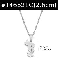 Anniyo Small Mayotte Pendant Necklaces for Women Girls Mamoudzou Mahore Jewelry #146521