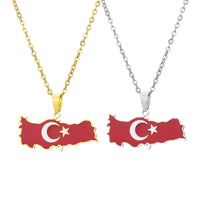 2024 new fashion stainless Gangerchi map pendant necklace temperament everything collarbone chain birthday anniversary gift