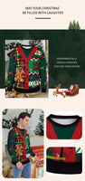 Men Women Xmas Sweatshirt 3D Christmas Wine Glass Bell The Gingerbread Man Print Ugly Christmas Sweater Holiday Party Jumper Top