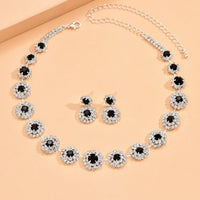 2pcs Wedding Women's Fashion Jewelry Set Tassel Rhinestone Earrings Necklace Fashion Party Fashion Accessories