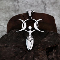 European and American Style Personalized Star and Moon Goddess Fashion Simple Men's Pendant Necklace Stainless Steel Jewelry