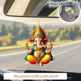Ganesha Versatile Pendant Keychain,Eastern Elements 2D Flat Acrylic Ornament,Hanging Decoration for Car,Bags,Festive,Party,Gift