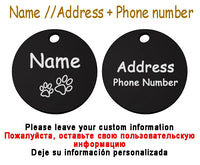 Personalized Pet Cat Dog Name Collar Accessories Circle Custom Engraved ID Tag Necklace Chain Charm Supplies For Dog Product