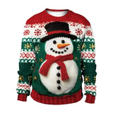 2024 Christmas Couples Sweatshirts Snowman Christmas Tree Pattern Costume Pullovers Winter Jumpers Warm Thicken Streetwear