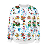 Men Women Llama Ugly Christmas Sweatshirt 3D Funny Print New Year Eve Xmas Sweater Couples Pullover Holiday Party Jumper Tops