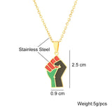 2024 new fashion stainless steel African fist symbol necklace for men and women geometric national style collarbone chain annive