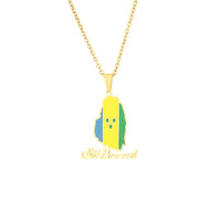 2024 New fashion stainless steel Saint Vincent Map necklace for men and women geometric titanium steel pendant ethnic style coll