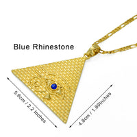 Anniyo Egyptian Pyramid Pendant Necklaces for Women Men Egyptians Eye Of Horus Jewelry Egypt Eye Amulet Hieroglyphics #019306