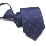 Zipper Ties For Men Women Striped Mens Tie For Business Wedding Skinny Neck Tie Casual Slim Blue deep Light navy blue Necktie