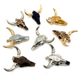 19 Styles Acrylic Cow Pendant Bull Skull Bone Gold Plated Charms for Men's Fashion DIY Jewelry Bull Head Pendant Necklace Gifts
