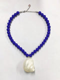 Baroque imitation pearl clavicle chain summer women vacation fashion handmade natural conch necklace adult jewelry accessories