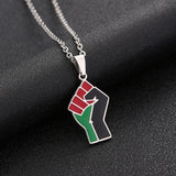 2024 new fashion stainless steel African fist symbol necklace for men and women geometric national style collarbone chain annive